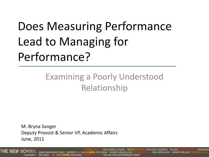 does measuring performance lead to managing for performance