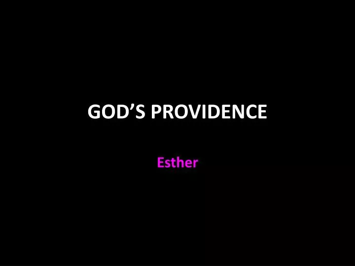 god s providence