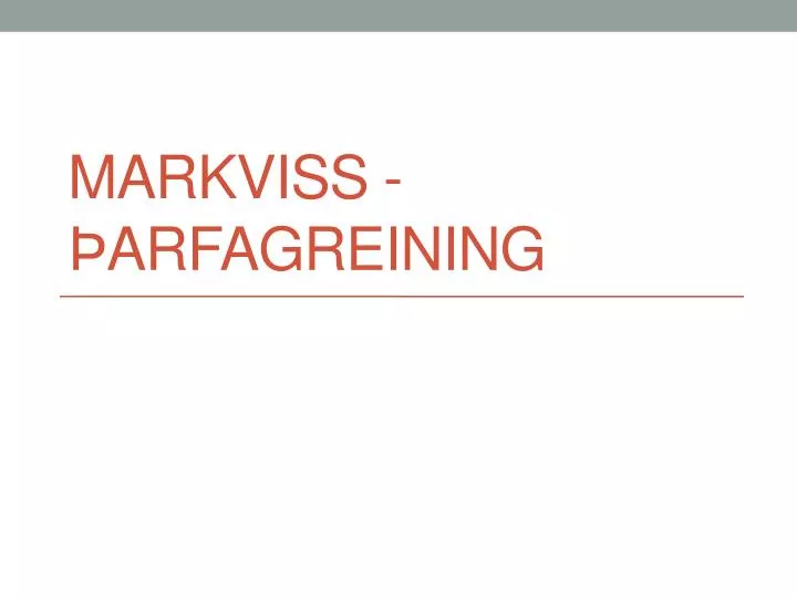 markviss arfagreining