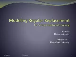 Modeling Regular Replacement for String Constraints Solving
