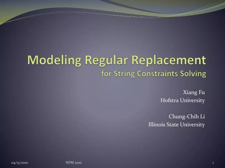 modeling regular replacement for string constraints solving