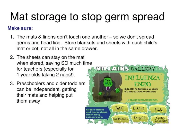 mat storage to stop germ spread