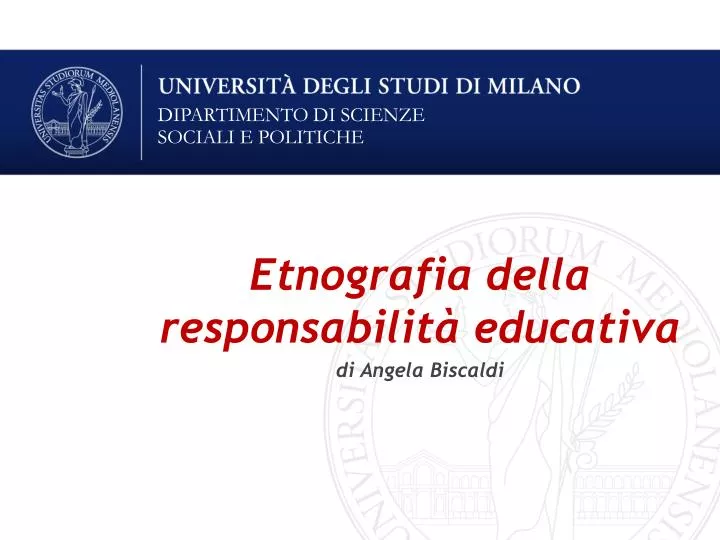 etnografia della responsabilit educativa di angela biscaldi