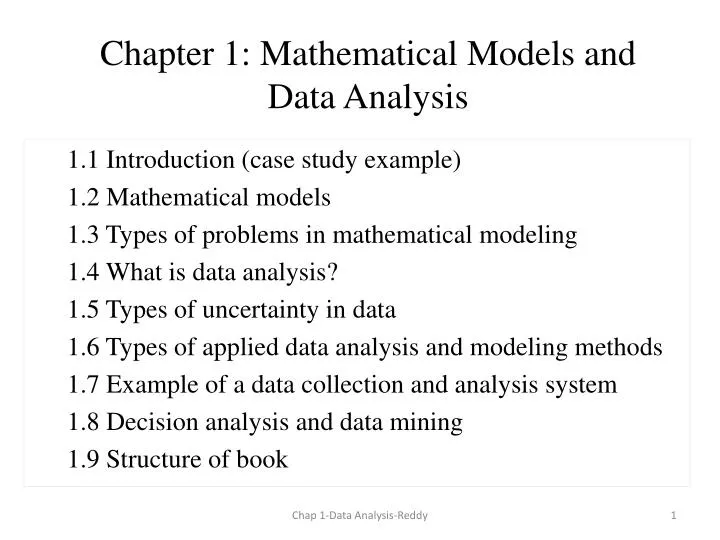 chapter 1 mathematical models and data analysis