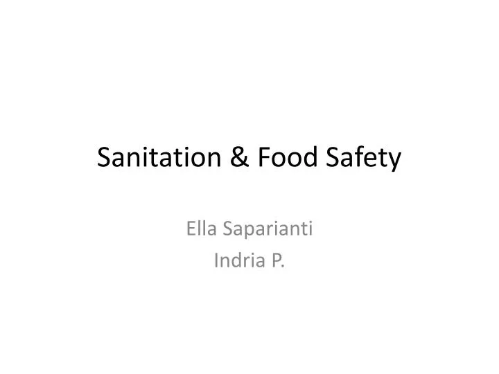 sanitation food safety