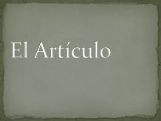 el art culo