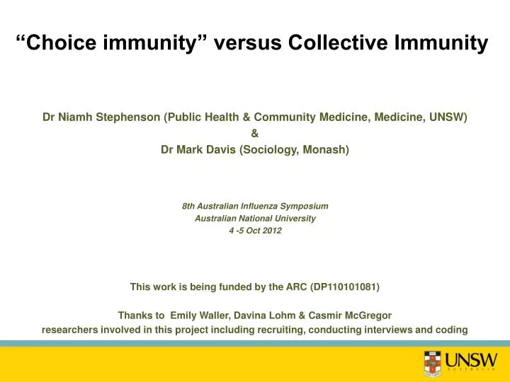 choice immunity versus collective immunity