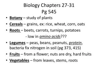 Biology Chapters 27-31 Pg 545