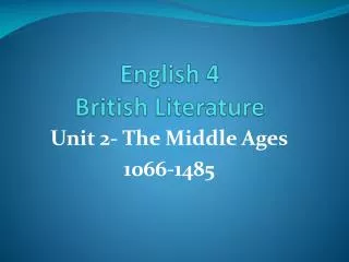English 4 British Literature