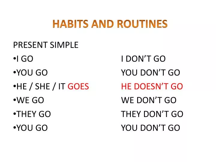 habits and routines
