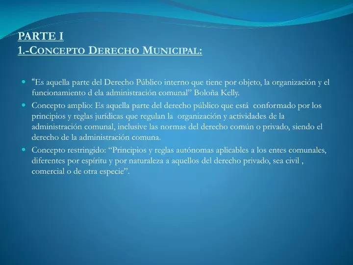 parte i 1 concepto derecho municipal