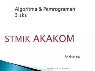 Algoritma &amp; Pemrograman 3 sks