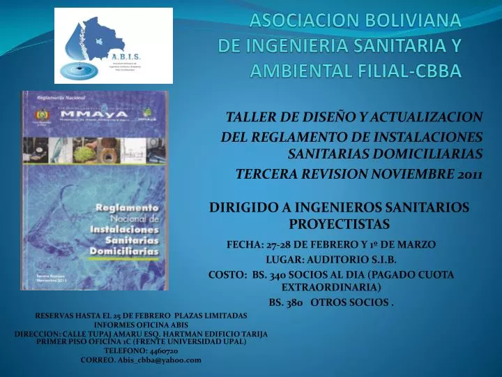 asociacion boliviana de ingenieria sanitaria y ambiental filial cbba