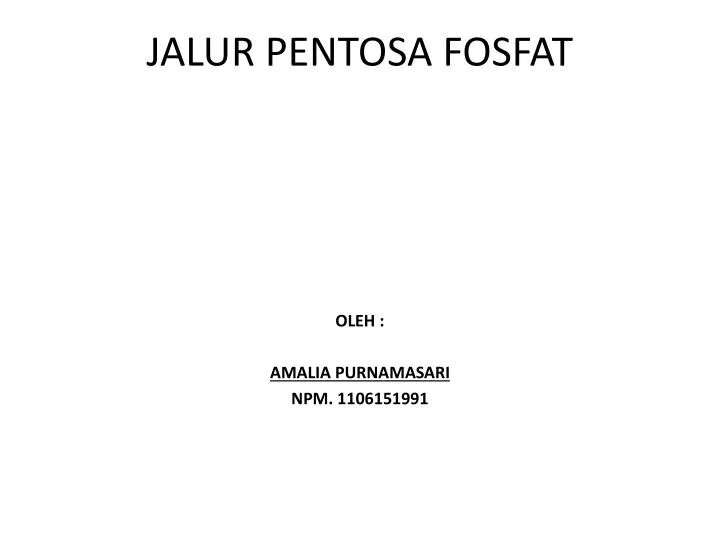 jalur pentosa fosfat