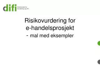 risikovurdering for e handelsprosjekt mal med eksempler