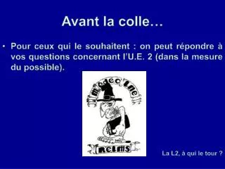 avant la colle