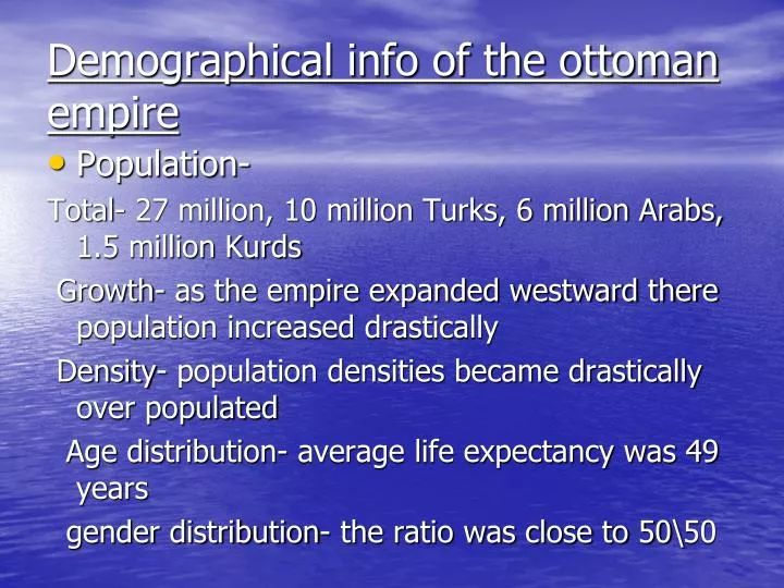 demographical info of the ottoman empire
