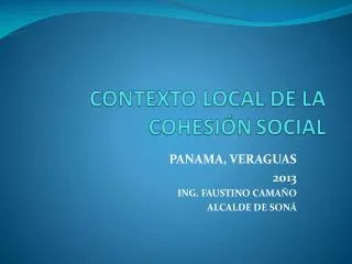 contexto local de la cohesi n social