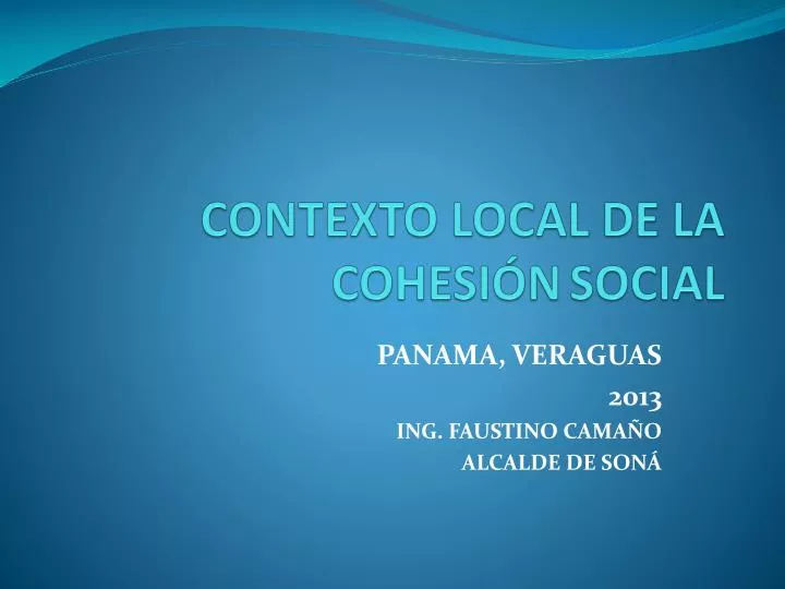 contexto local de la cohesi n social