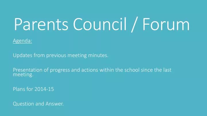 parents council forum