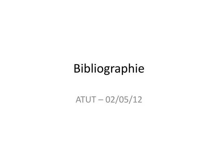 bibliographie