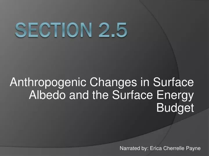 anthropogenic changes in surface albedo and the surface energy budget