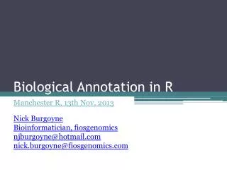 Biological Annotation in R