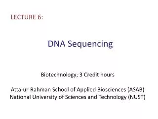 DNA Sequencing