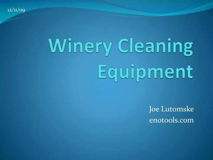 winery cleaning equipment