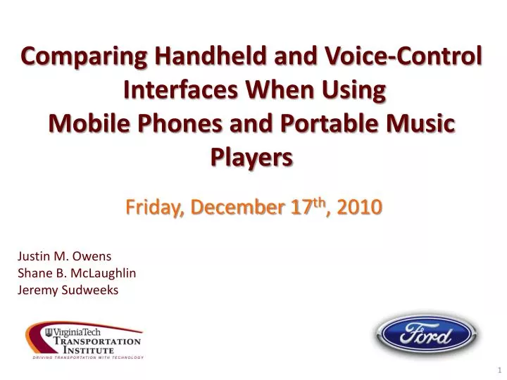 comparing handheld and voice control interfaces when using mobile phones and portable music players