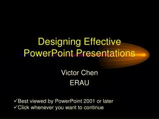 Designing Effective PowerPoint Presentations