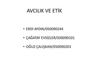 avcilik ve et k
