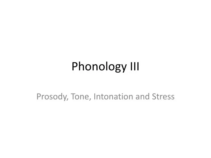 phonology iii