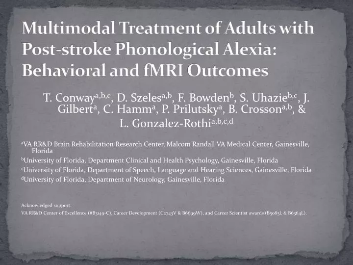 multimodal treatment of adults with post stroke phonological alexia behavioral and fmri outcomes