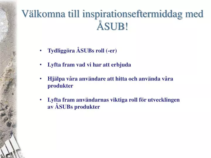 v lkomna till inspirationseftermiddag med sub