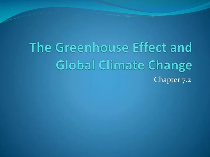 the greenhouse effect and global climate change