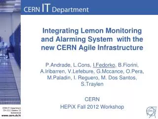 Integrating Lemon Monitoring and Alarming System with the new CERN Agile Infrastructure