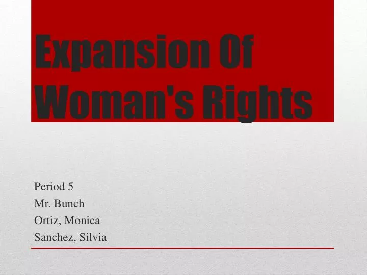 expansion of woman s rights