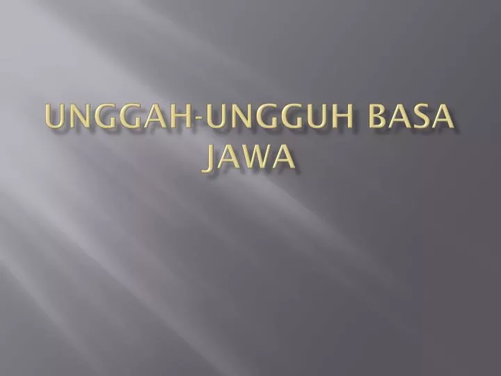 unggah ungguh basa jawa