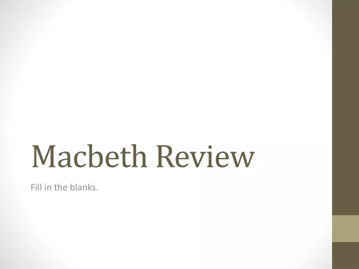 macbeth review
