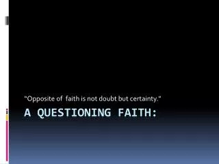 A Questioning Faith:
