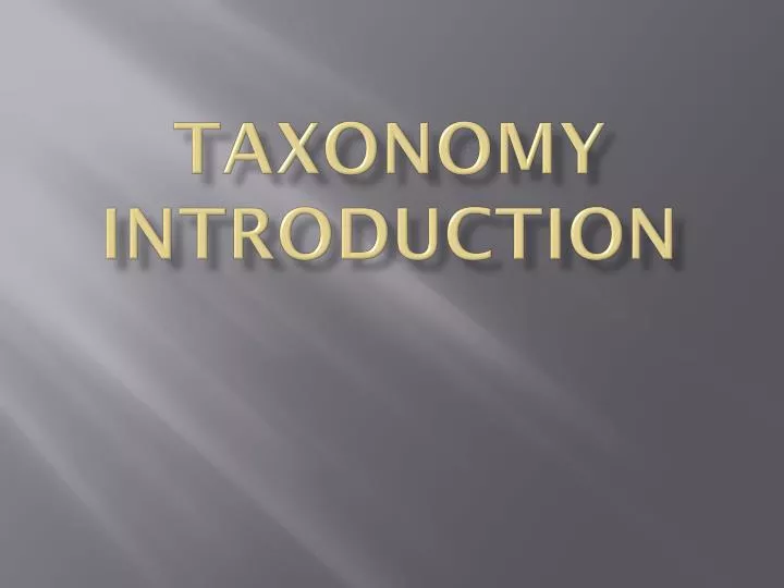 taxonomy introduction