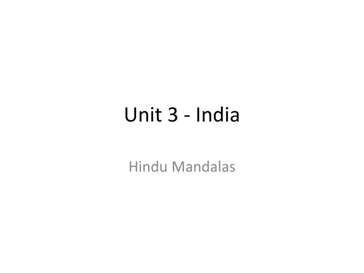 unit 3 india
