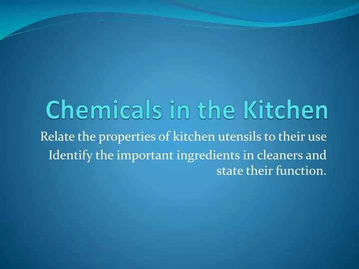 chemicals in the kitchen
