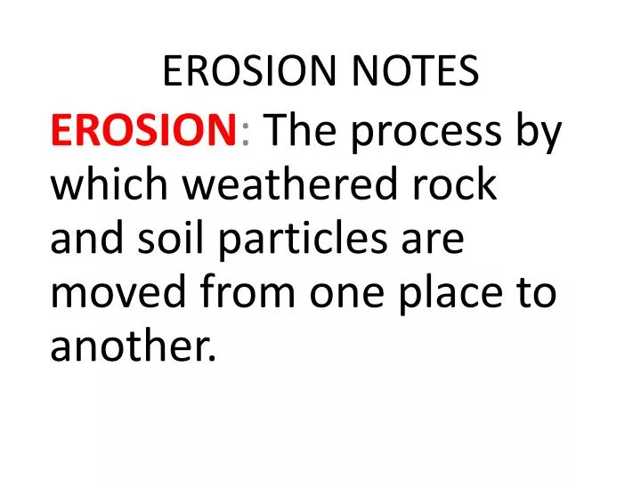 erosion notes