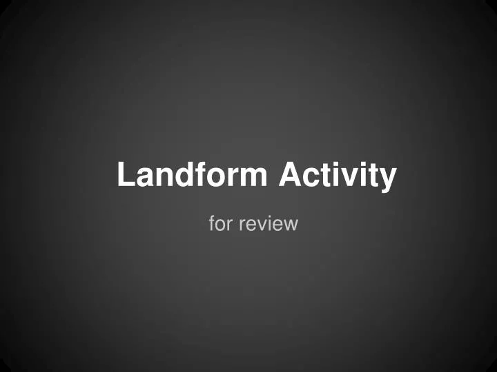 landform activity