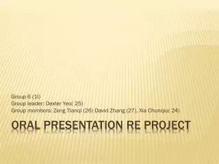 Oral Presentation RE project