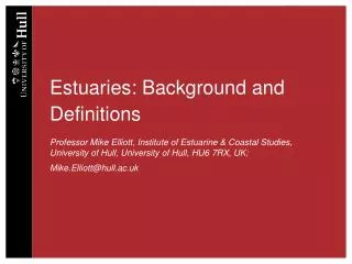 Estuaries: Background and Definitions