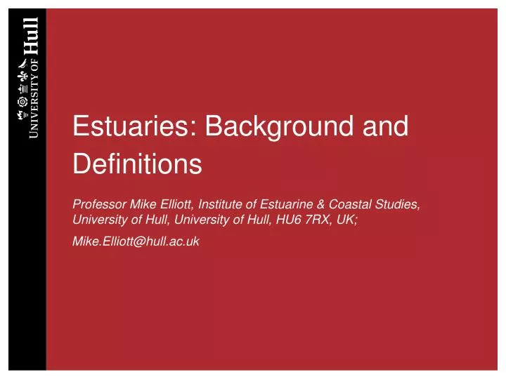 estuaries background and definitions