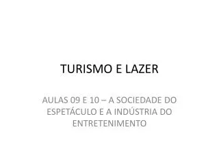 turismo e lazer